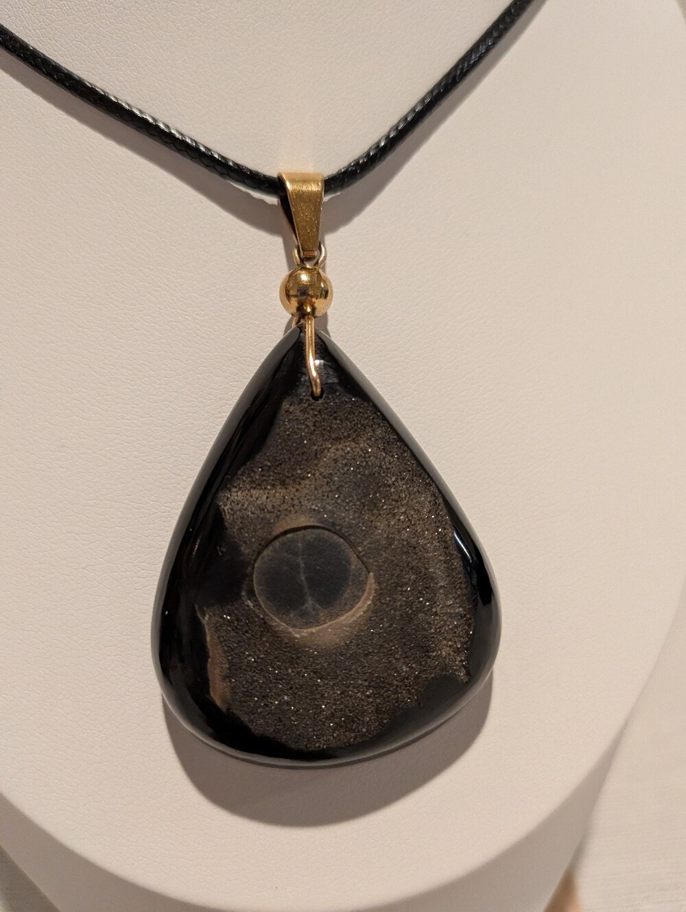 Natural Obsidian Gemstone Pendant Necklace